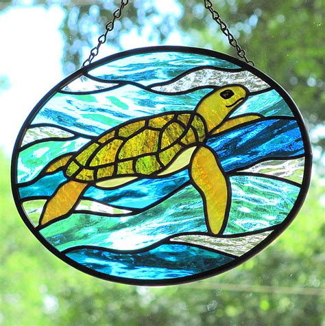 Stained Glass Sea Turtle Out For A Swim Anna Varney Flickr