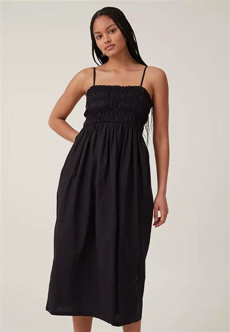 Buy Cotton On Lexi Shirred Midi Dress Online Zalora Malaysia