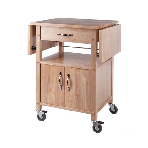 Rachael Drop Leaf Kitchen Utility Cart Natural Winsome Wood