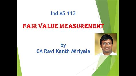 Ind As Fair Value Measurement Ca Final Financial Reporting