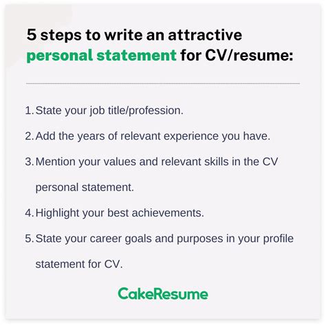 Resumecv Personal Statement 15 Examples Tips Cakeresume