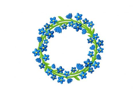 Forget-me-not circle Machine Embroidery Design – Daily Embroidery