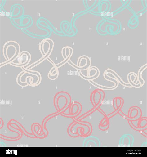 Seamless Ribbon Pattern Doodle Vector Illustration Stock Vector Image