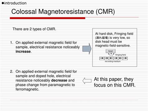 Ppt Colossal Magnetoresistance Of Me X Mn X S Me Fe Cr