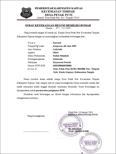 Contoh Surat Keterangan Tidak Memiliki Npwp Surat Keterangan Desain