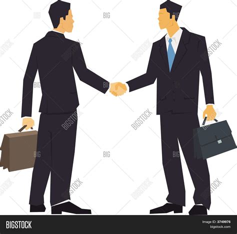 Vector Y Foto Dos Hombres Dándose La Mano Bigstock