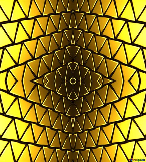 3d Abstract Geometric Volumetric Triangle Gold Metal Background №215149