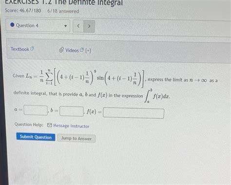 Solved Given Lnn1∑i1n 4i−1n19sin4i−1n1 Express