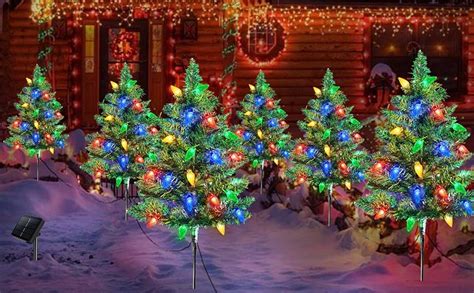 Homeleo Set Solar Christmas Tree Pcs Multicolour Led Christmas