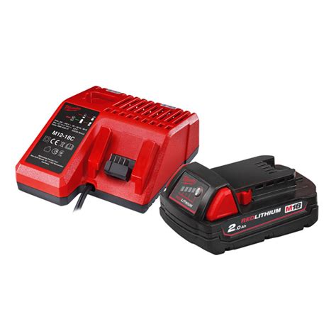 Milwaukee 18v Battery And Charger Package Cw M18b2 And M12 18c Charger