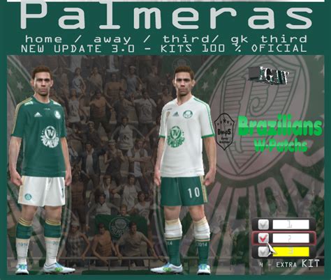 PES 2014 PC Palmeiras Centenário V3 Away kit OFICIAL Brazilians W