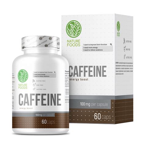 Caffeine, Кофеин 100 мг 60 капсул → Nature Foods ᐈ Купить в Казахстане ...