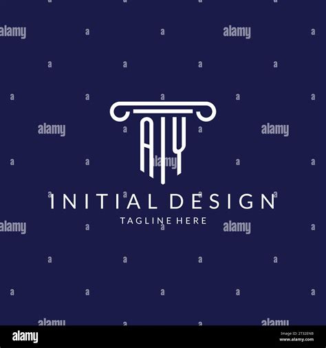 Ay Logo Monogram With Pillar Shape Designs Vector Stock Vector Image