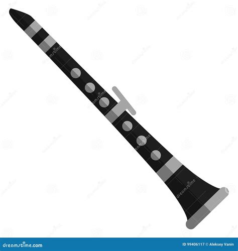 Icono Plano Del Instrumento Musical Del Clarinete Ilustración del ...