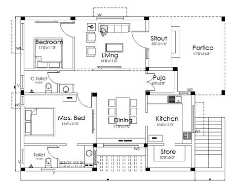 Modern house design cad drawing is given in this cad file. Download ...