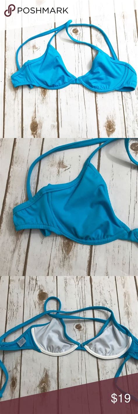 VENUS Blue Bikini Top Underwire A Cup Brand New Bikini Top Ties Around Back No Padding Has