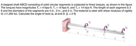 Solved A Stepped Shaft ABCD Consisting Of Solid Circular Chegg