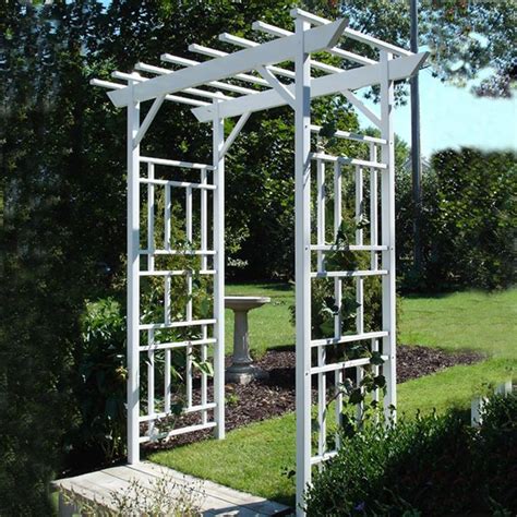 Dura Trel In W X In H White Garden Arbor Vinyl Pergola Garden