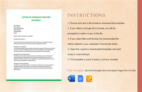 Letter Of Introduction For Yourself In Word Google Docs Pages