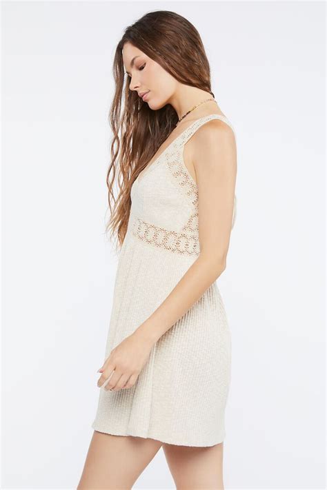 Floral Lace Trim Mini Dress