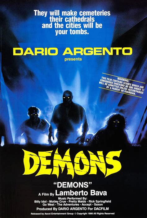 This Week In Horror Movie History Demons 1986 Cryptic Rock