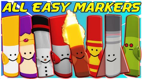 All Easy Markers Guide In Roblox Find The Markers Youtube