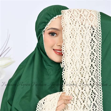 Jual Mukena Dewasa Katun Polos Renda Falisha Series Shopee Indonesia