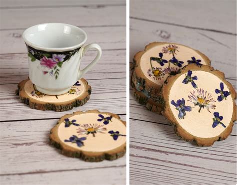 How To Use Pressed Flowers To Make Gorgeous Wooden Coasters