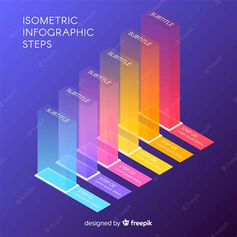 Fondo Pasos Infografía Isométricos Vector Gratis