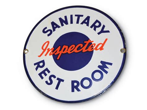 Amoco Sanitary Inspected Restroom Sign Auburn Spring 2019 Rm Sothebys