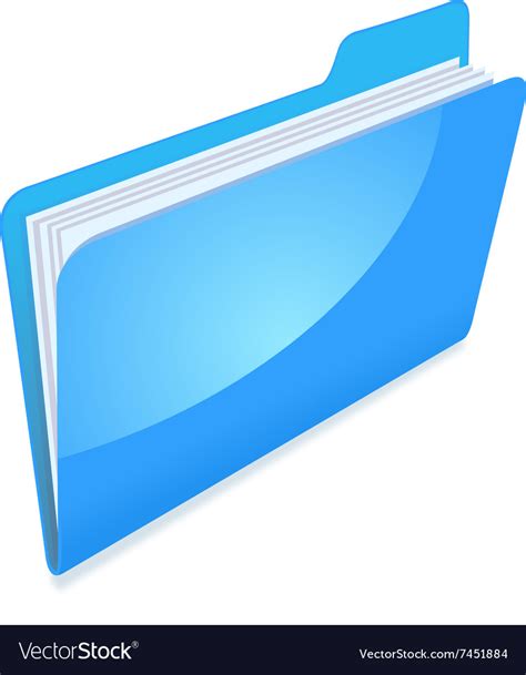 Blue file folder icon Royalty Free Vector Image