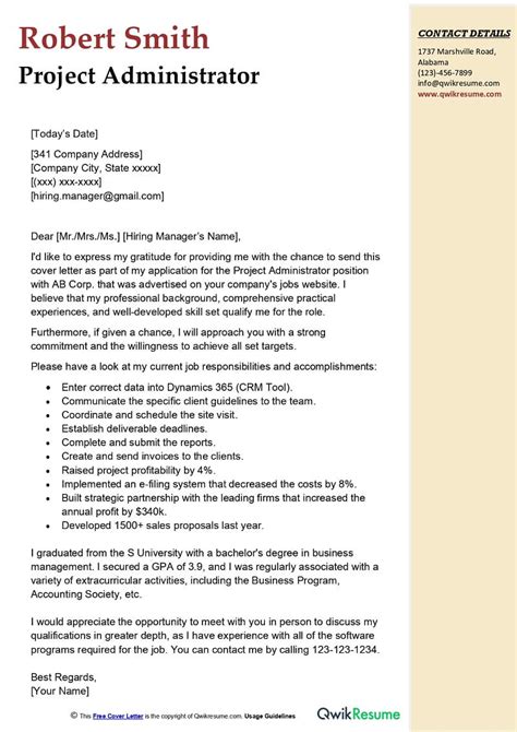 IT Administrator Cover Letter Examples QwikResume