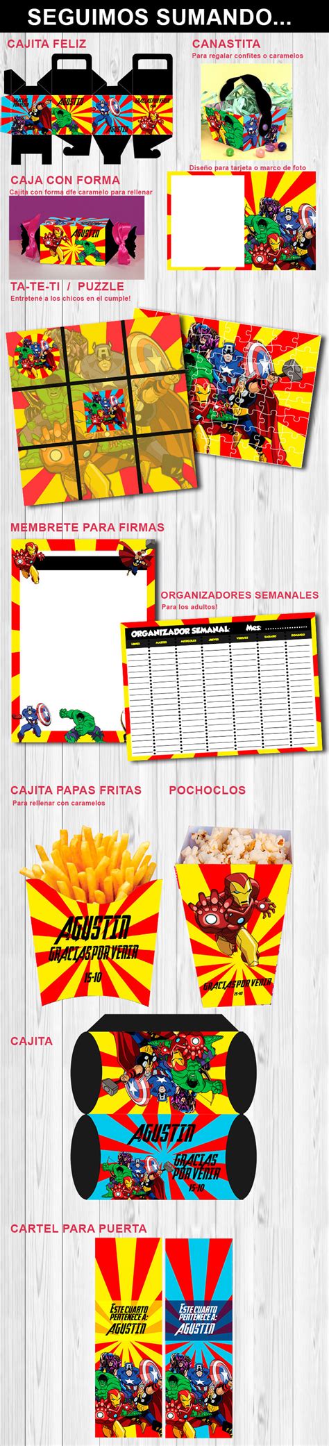 Kit Imprimible Los Vengadores Pipetua Kits