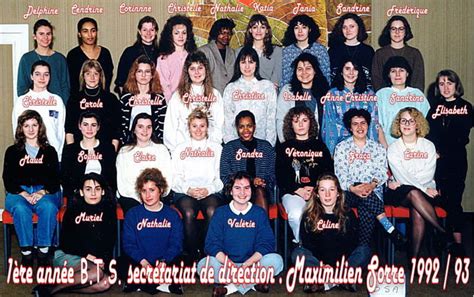 Photo de classe BTS secrétariat 1ère année de 1992 Lycée Maximilien