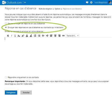 Cr Er Un Message D Absence Sur Outlook