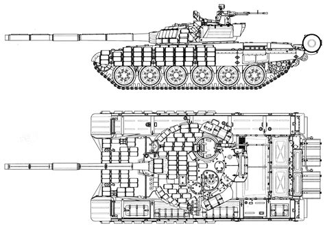 T-72 Blueprint - Download free blueprint for 3D modeling