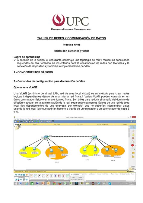 Laboratorio No Switch Y Vlan Taller De Redes Y Comunicaci N De