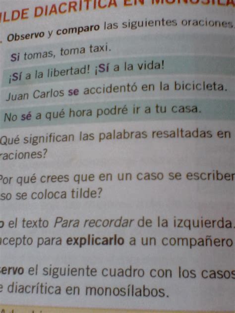 Qué significan las palabras resaltadas en cada una de las oraciones