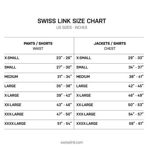 Mexico Clothing Size Chart