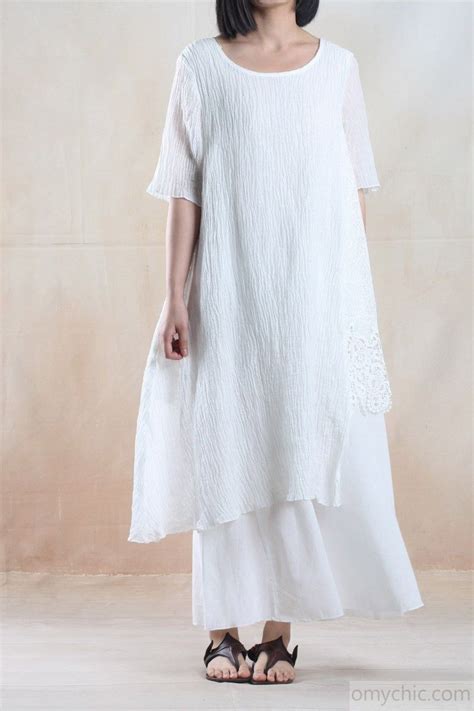 White Dress Pleated Linen Sundress Long Linen Maxi Dresses Plus Size Linen Sundress Plus Size