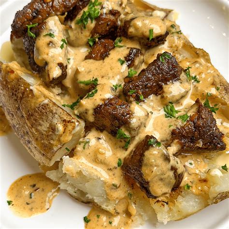 Loaded Baked Potato With Steak Bites Bad Batch Baking