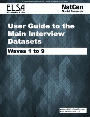 Fillable Online Doc Ukdataservice Ac ELSA User Guide To The Main