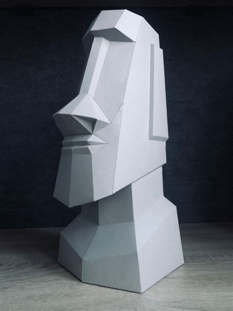 Papercraft D Moai Stone Statue Rapa Nui Easter Island Etsy Artofit