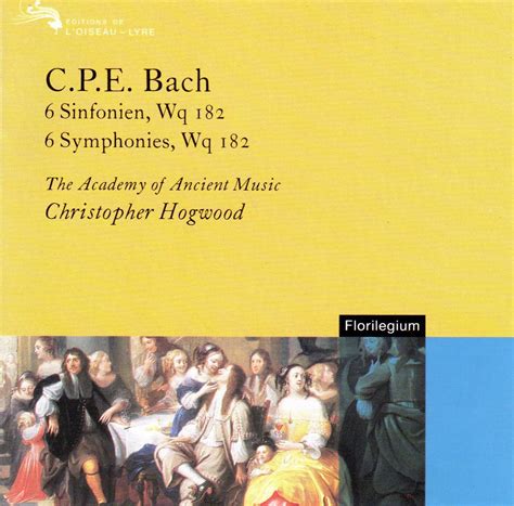 Bach Cpe 6 Symphonies Wq 182 Hogwood Academy Ancient Music Amazon Ca