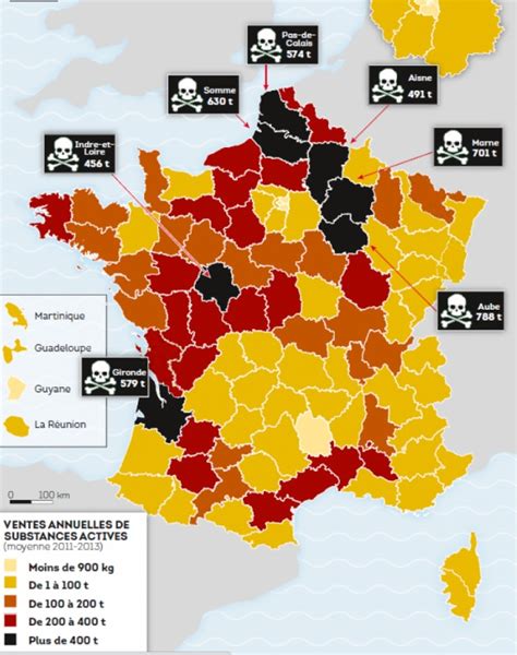 Carte Des Pesticides En France Dans L Agriculture 70000 T An