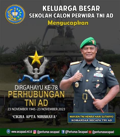 Dirgahayu Ke 78 Perhubungan Tni Angkatan Darat 23 November 1945 23