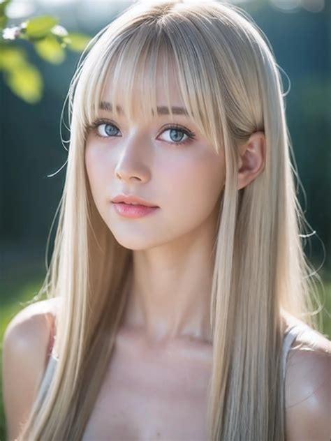 A Close Up Of A Woman With Long Blonde Hair And Blue Eyes SeaArt AI