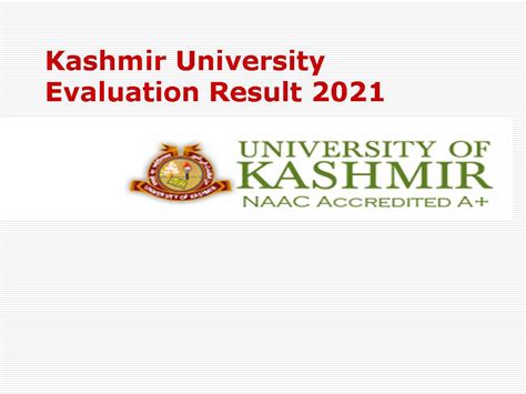 Kashmir University Evaluation Result 2021 Declared Check Notification