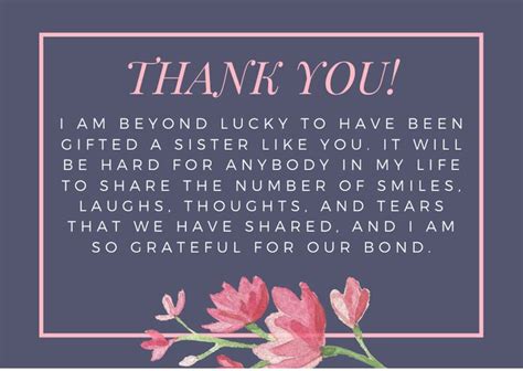 50 Heartfelt Thank You Sister Messages And Quotes