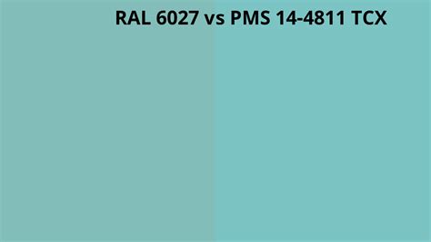 Ral 6027 Vs Pms 14 4811 Tcx Ral Colour Chart Uk